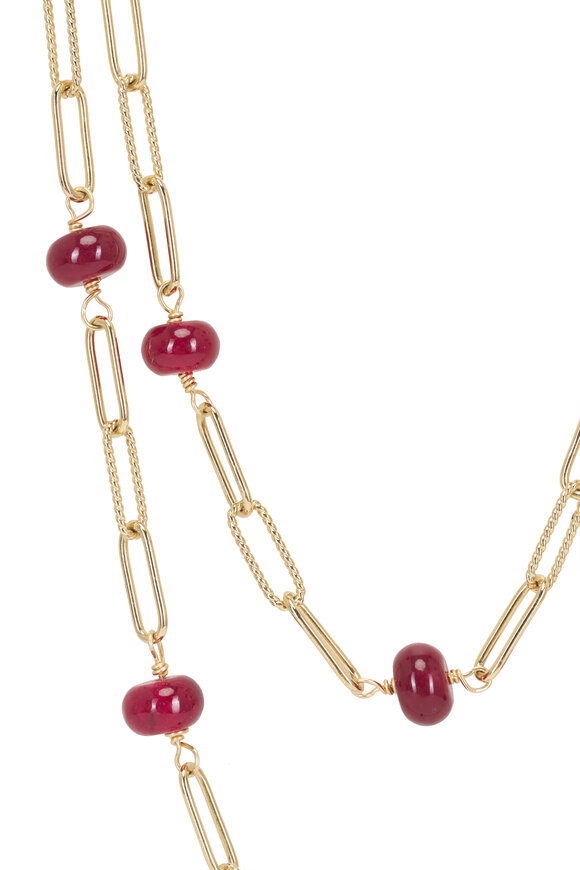 Cristina V. Safety Pin Maroon Agate Necklace - view 2
