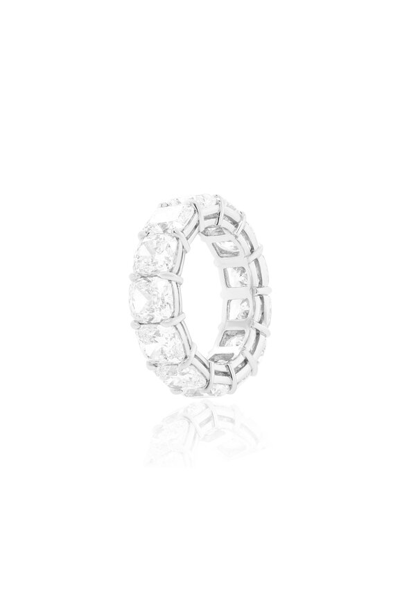 Diana M Jewels Platinum Cushion Diamond Eternity Band - view 1