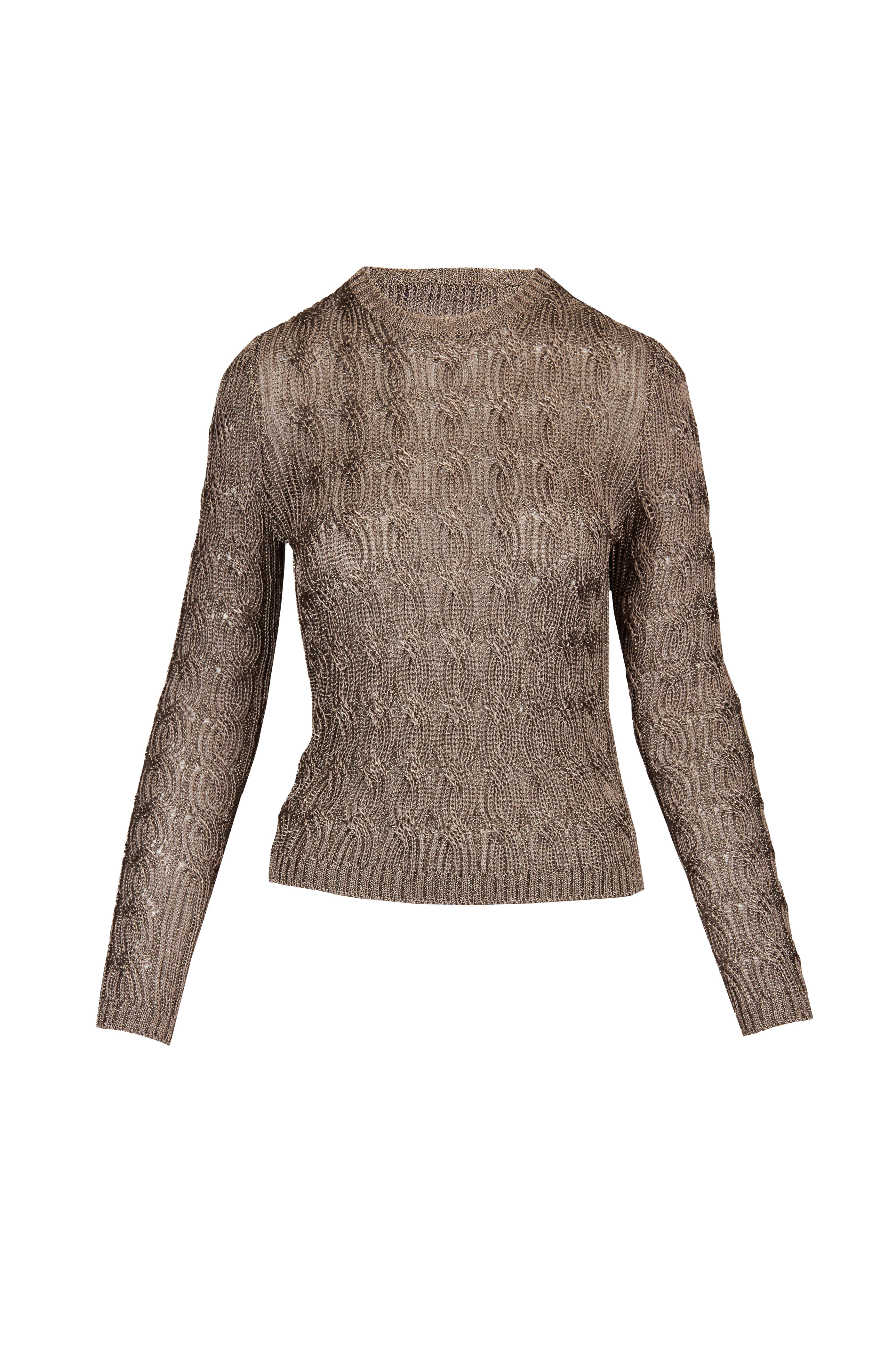 Ralph Lauren - Metallic Cable Knit Sweater - view 1