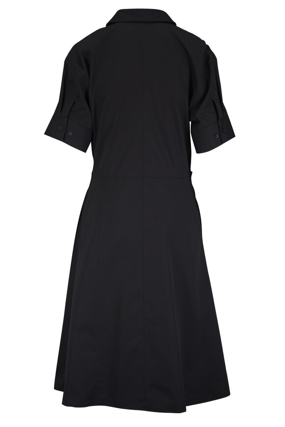Loewe Black Cotton & Silk Wrap Style Dress - view 3