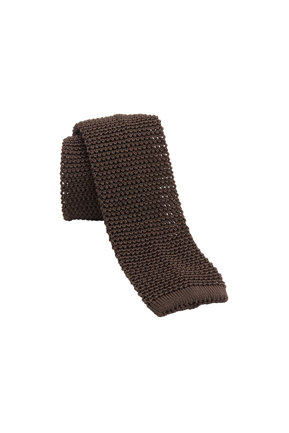 Charvet - Chocolate Silk Knit Necktie 