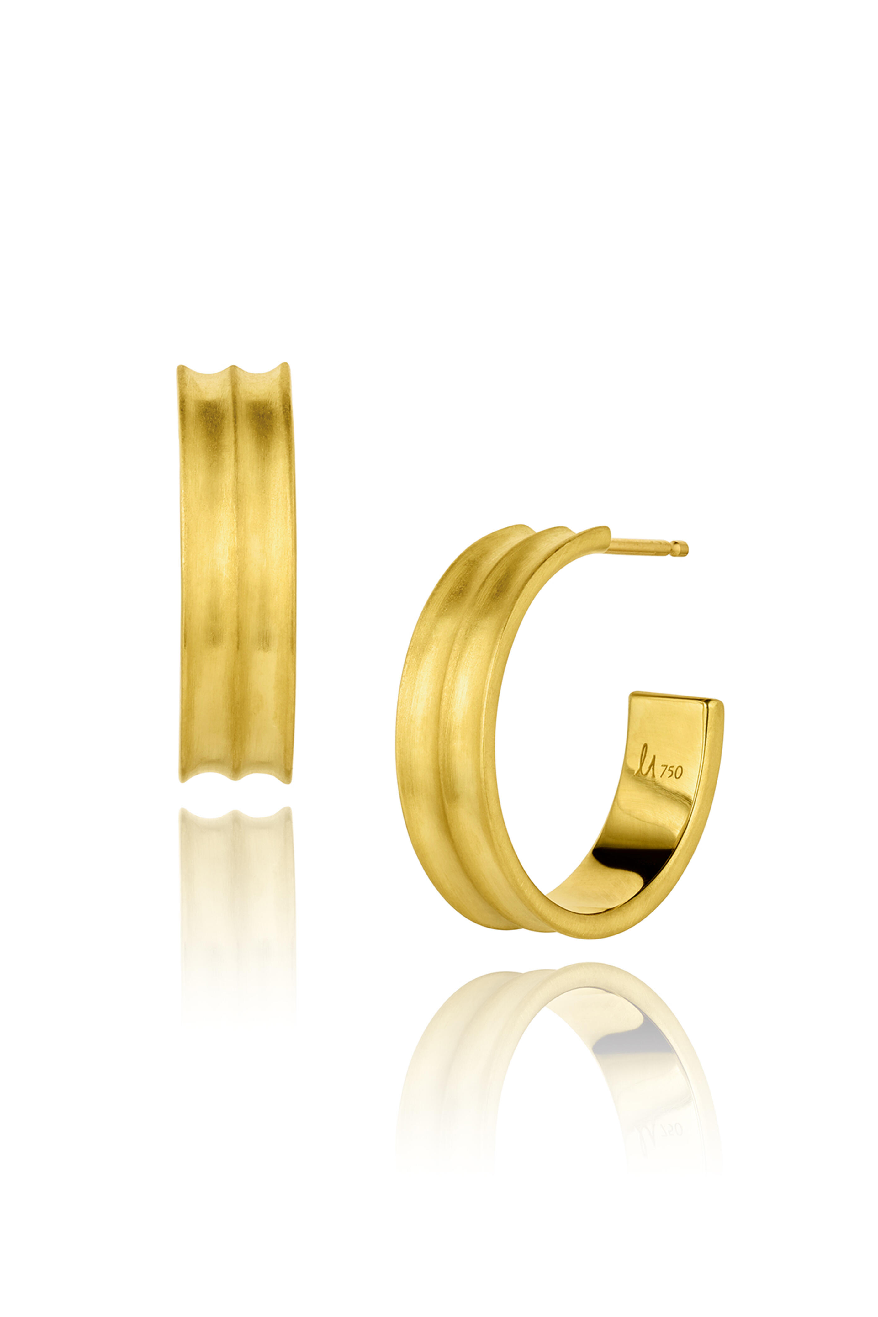 Leigh Maxwell - 18k Yellow Gold Wave Hoops