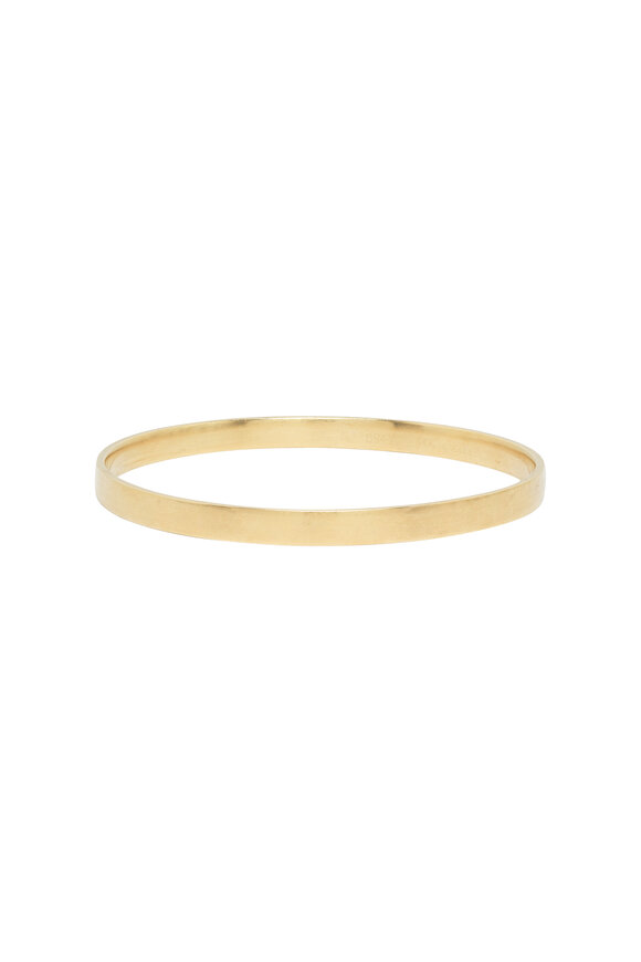 Caroline Ellen - Yellow Gold Flat Bangle