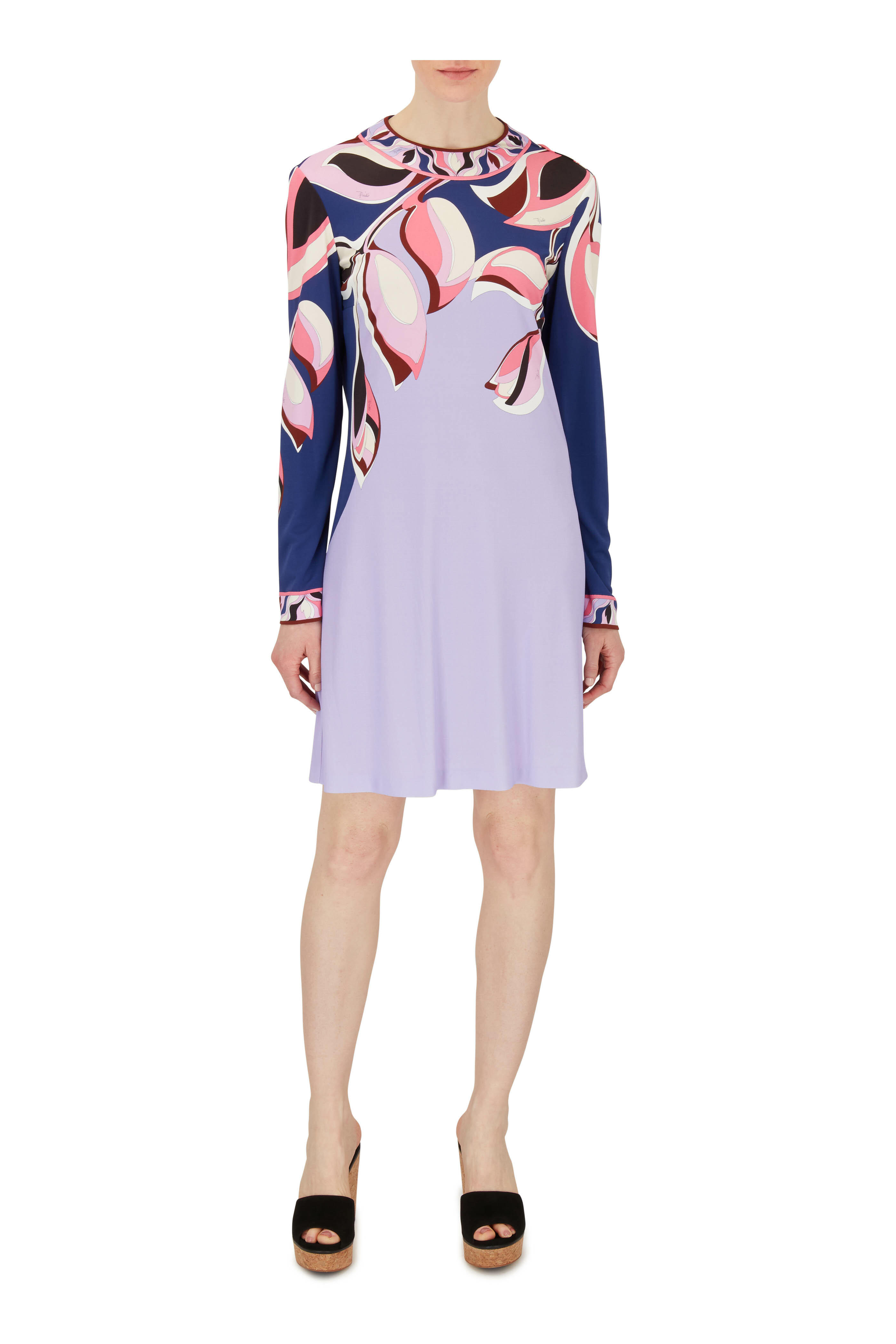 pucci blue dress Emilio Printed Silk Jersey S Emilio Pucci Made of silk Pucci Blue & Black Stretchy