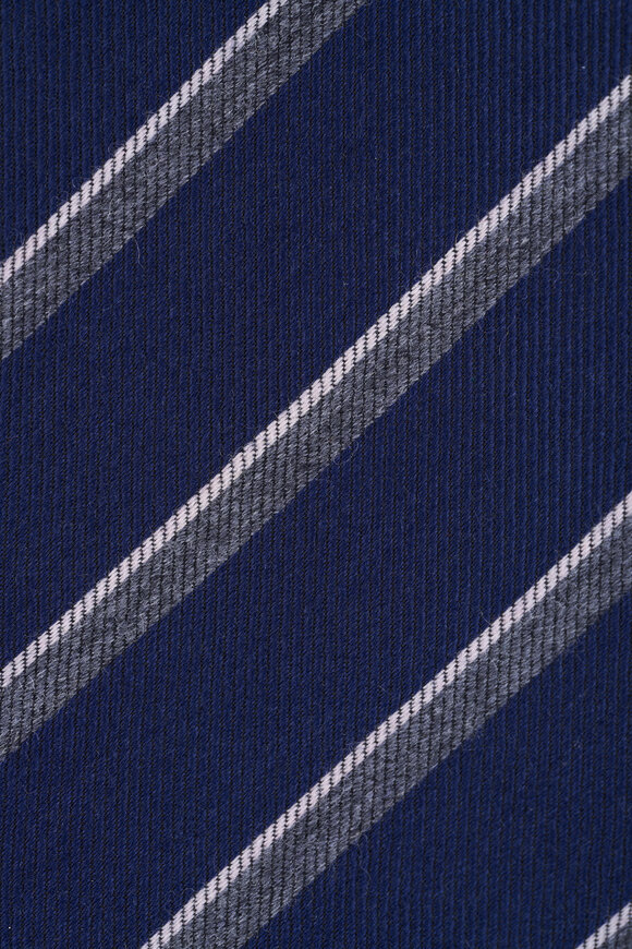 Kiton Navy Blue Stripe Silk Necktie - view 2