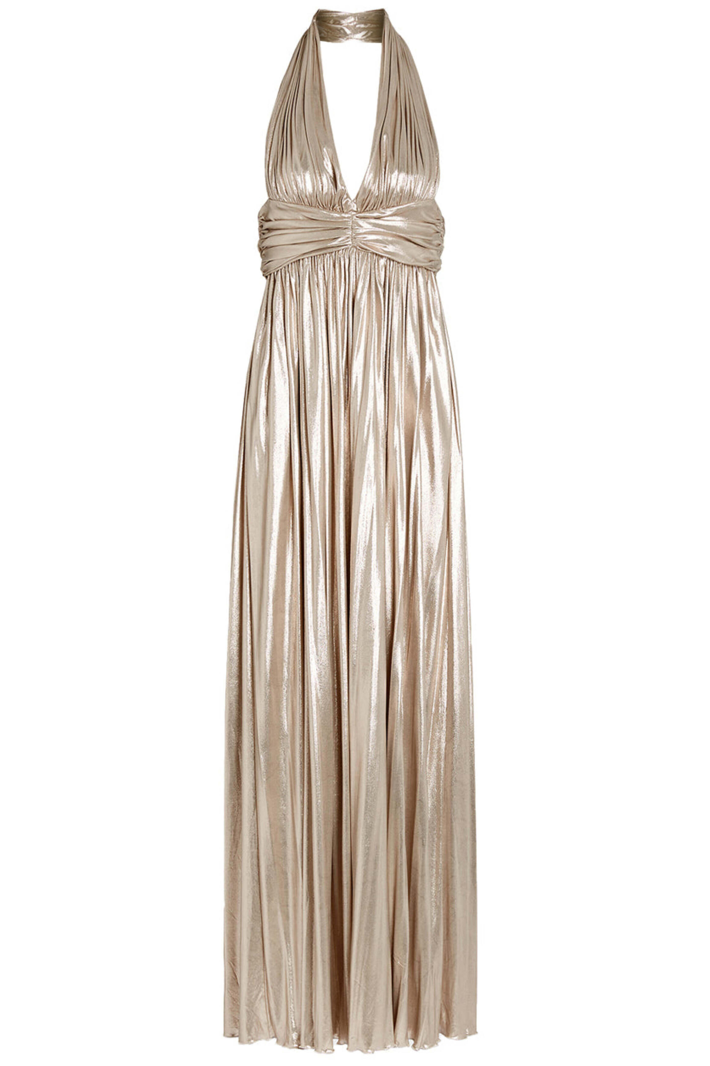 Giambattista Valli Women's Gold Laminated Jersey Gown