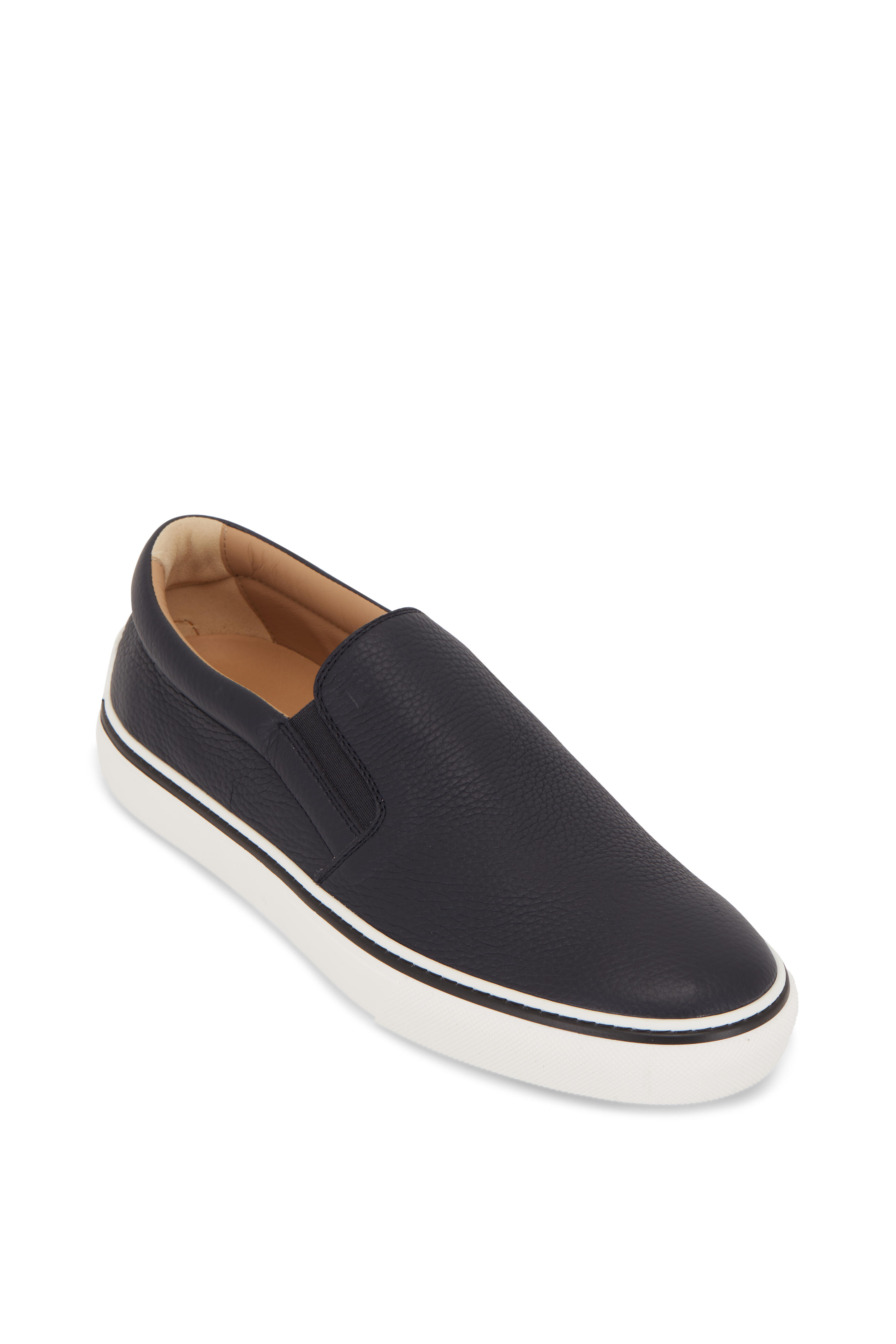 Tod's - Cassetta Blue Leather Slip On Sneaker | Mitchell Stores