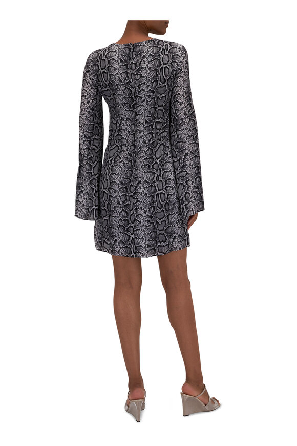 Michael Kors Collection - Cape Sleeve Snake Print Silk Shift Dress 