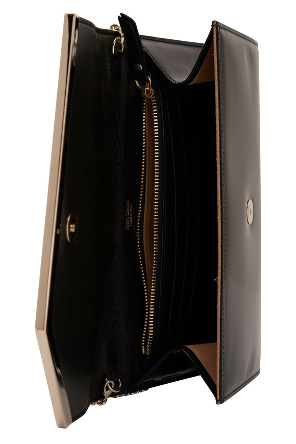 Jimmy Choo Emmie Black & Light Gold Patent Leather Clutch  - view 5