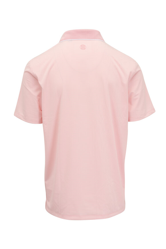 G/Fore - Feeder Peach Striped Tech Jersey Polo