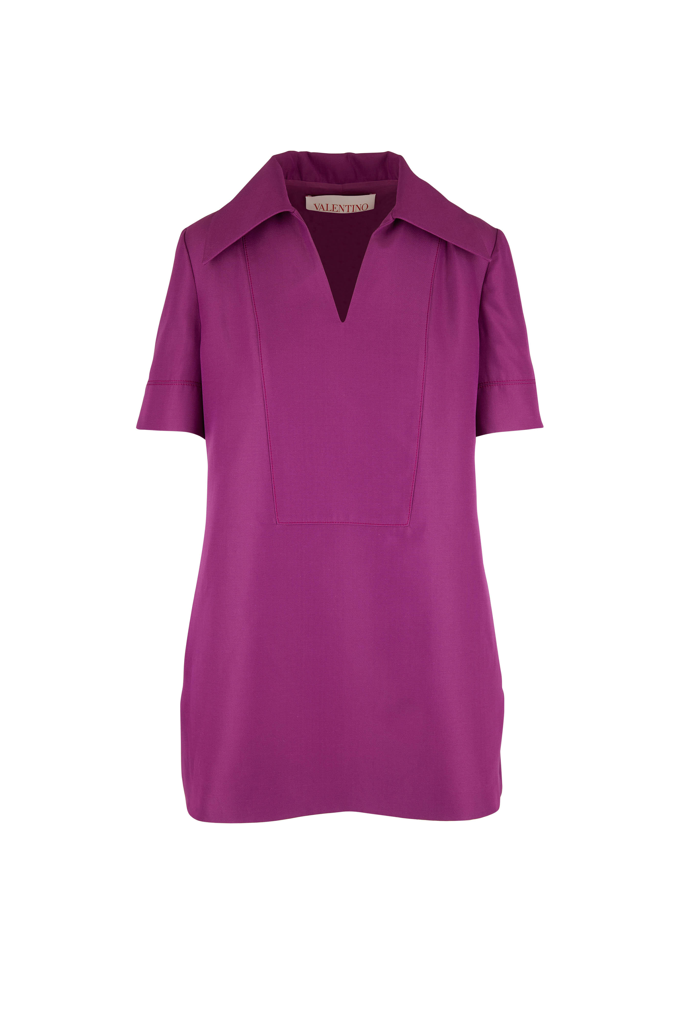 Valentino - Purple Crepe Couture Cotton Dress