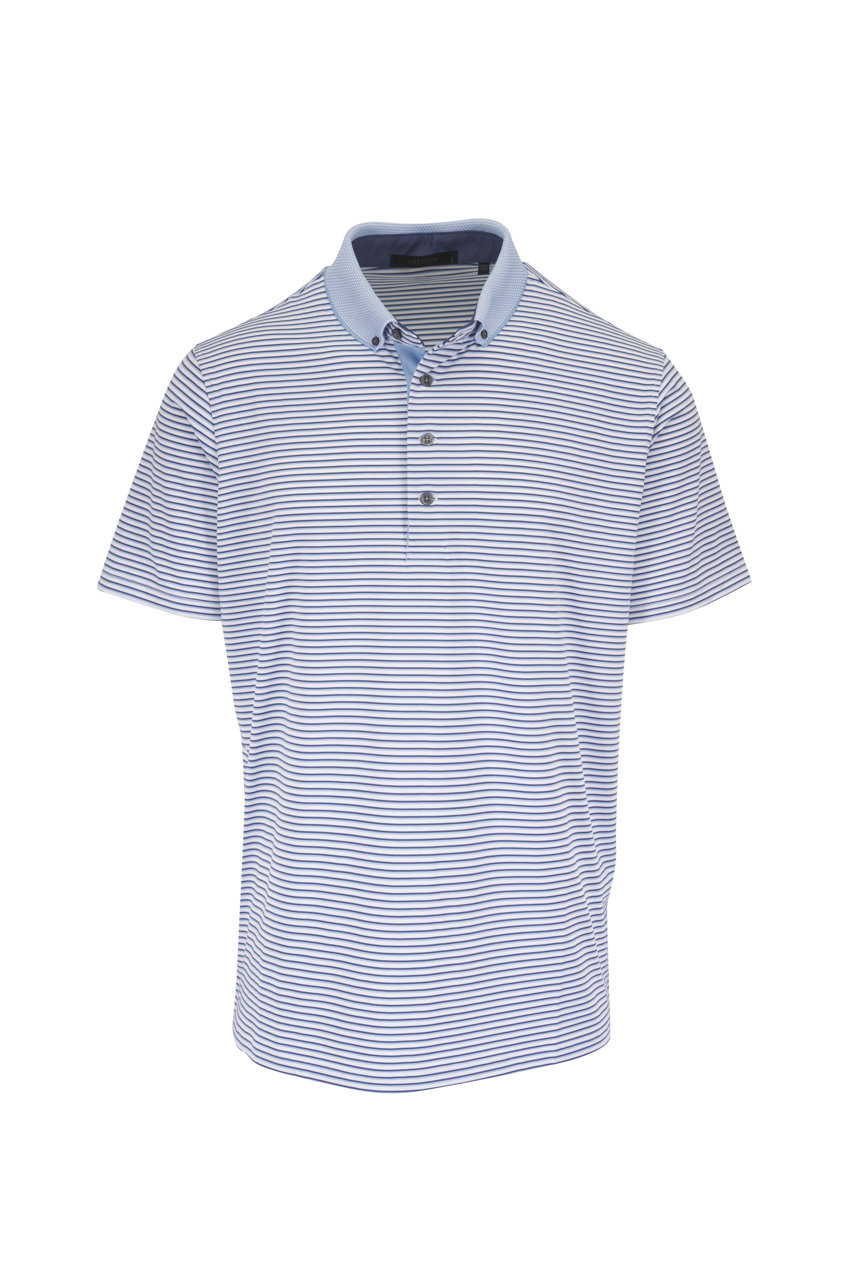 Greyson - Keowee White Stripe Polo - view 1