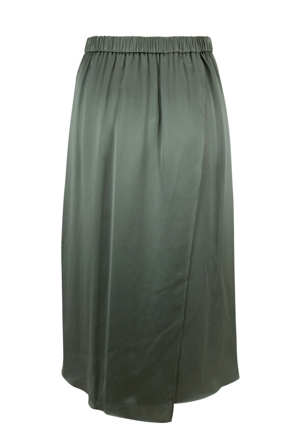 Vince - Sage Flint Satin Drape Panel Skirt