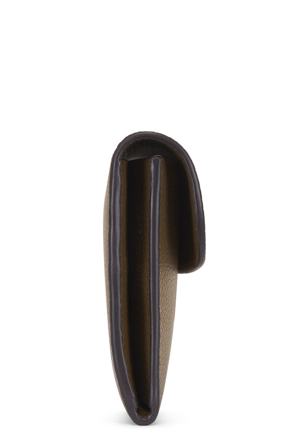 Totême T-Lock Dark Taupe Grained Leather Wallet - view 3