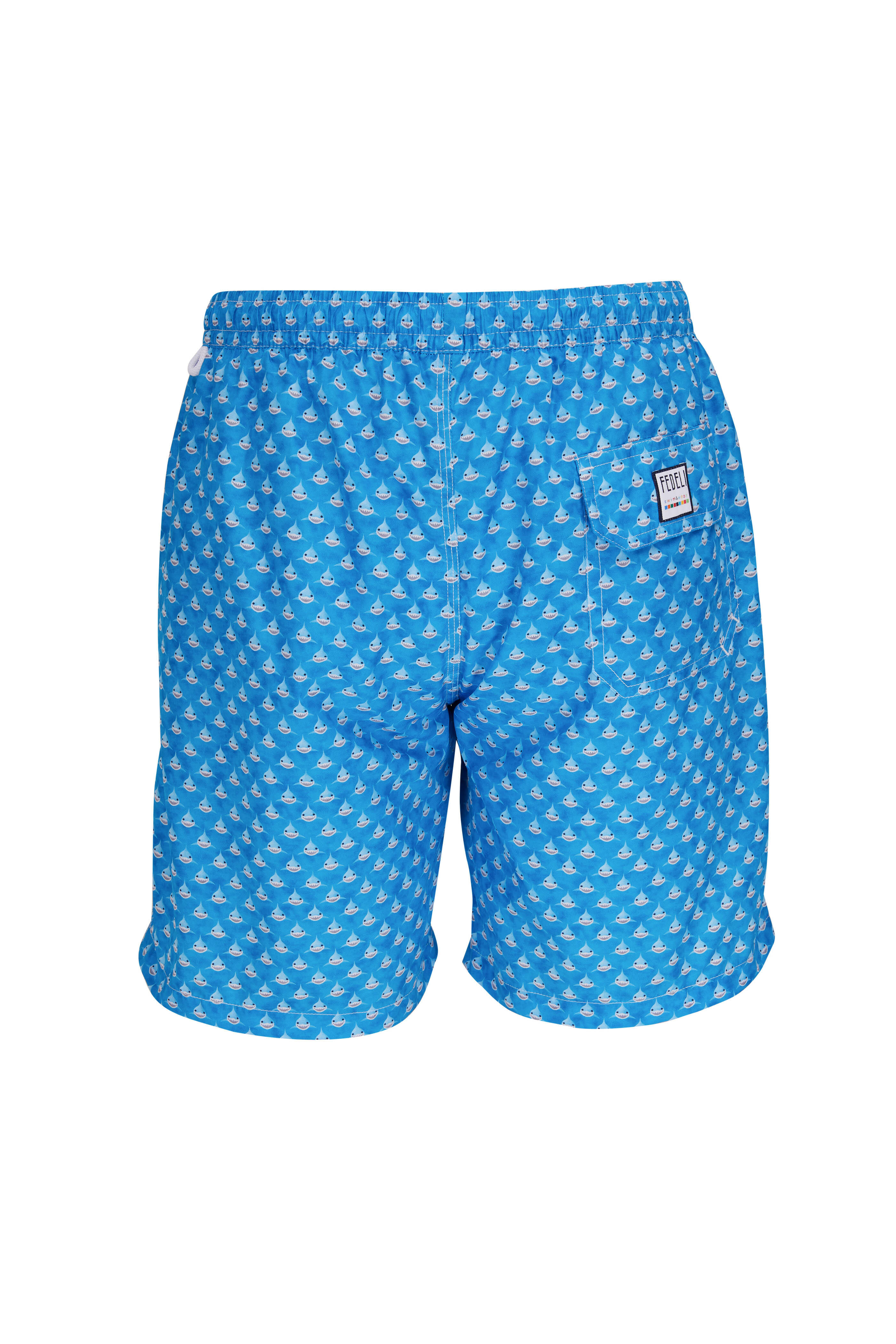 seas stars fantasy print blue Swim Shorts - FEDELI - Russocapri