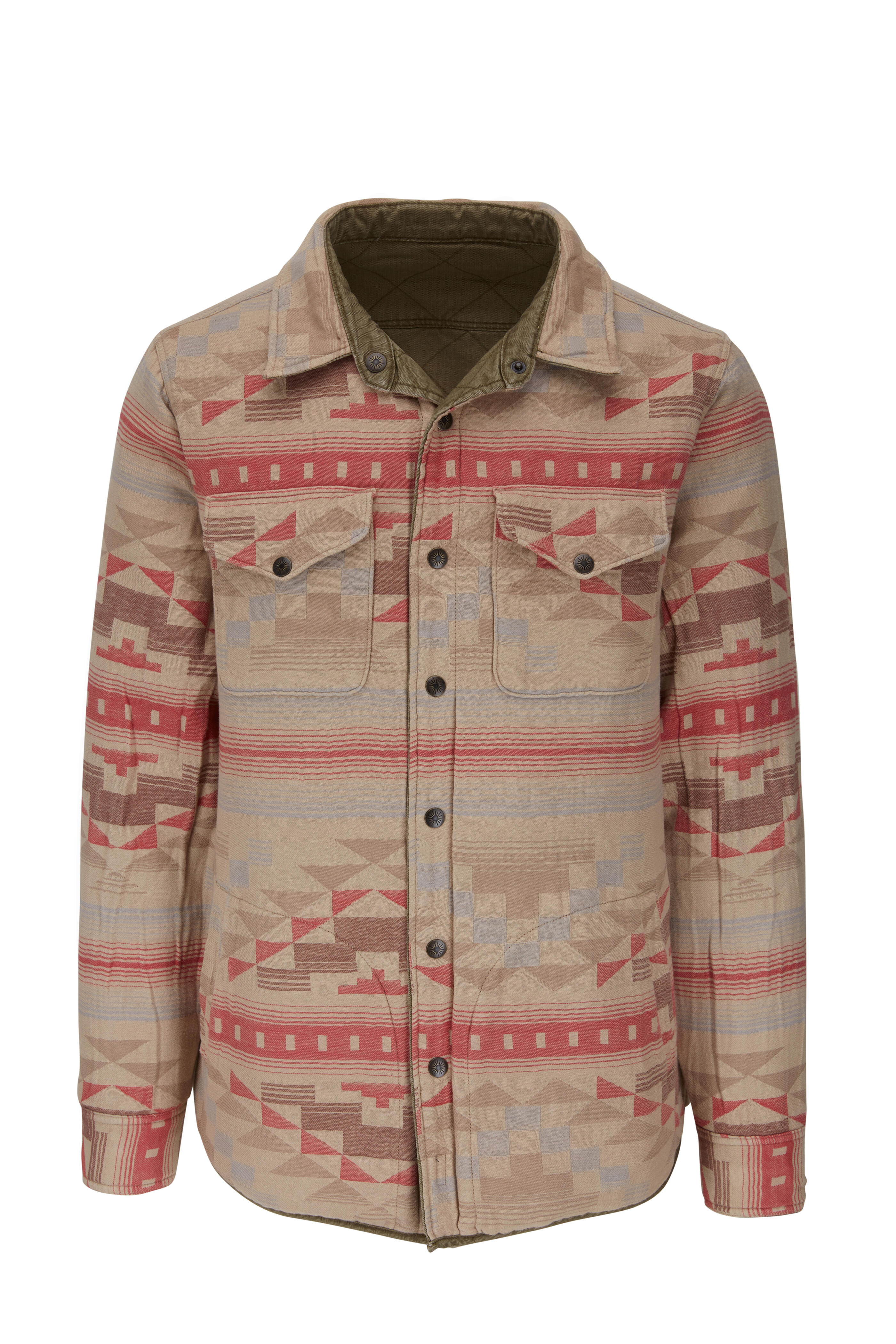 Faherty Reversible Jacket Faherty Brand - Byellowtail Olive & Bighorn Sand Reversible Jacket