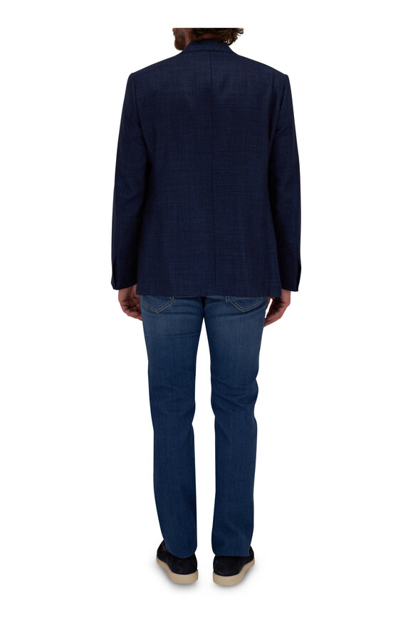 Atelier Munro - Navy Textured Wool & Silk Sportcoat 