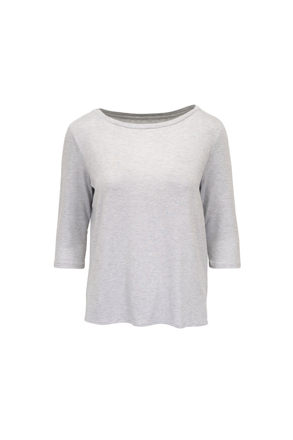 Majestic Soft Touch Metallic Boatneck T-Shirt