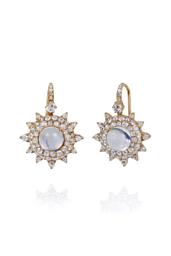 Nam Cho - Pink Gold Bluemoonstone & Diamond Earrings
