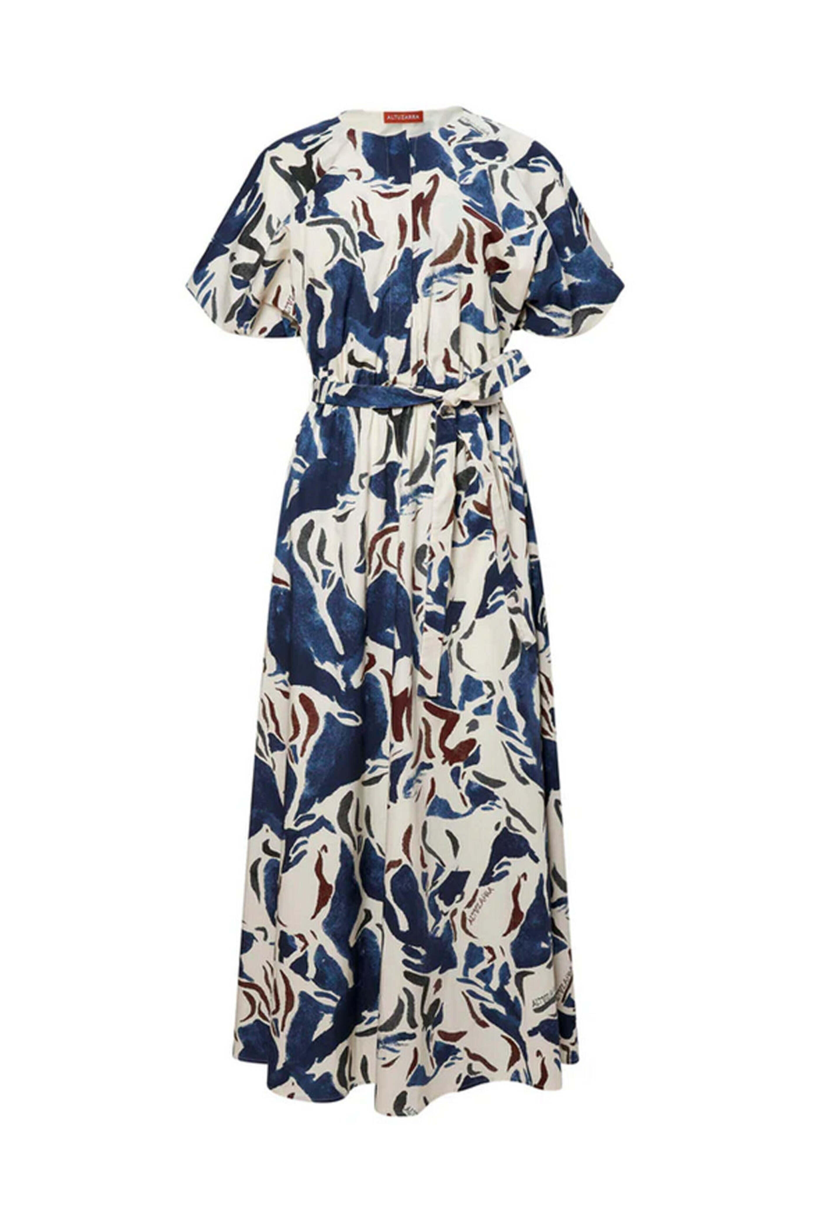 Altuzarra - Berry Blue Short Sleeve Paulina Midi Dress