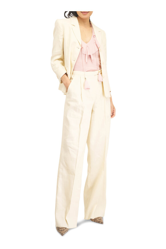 Dorothee Schumacher Cream Linen & Cotton Pant - view 2