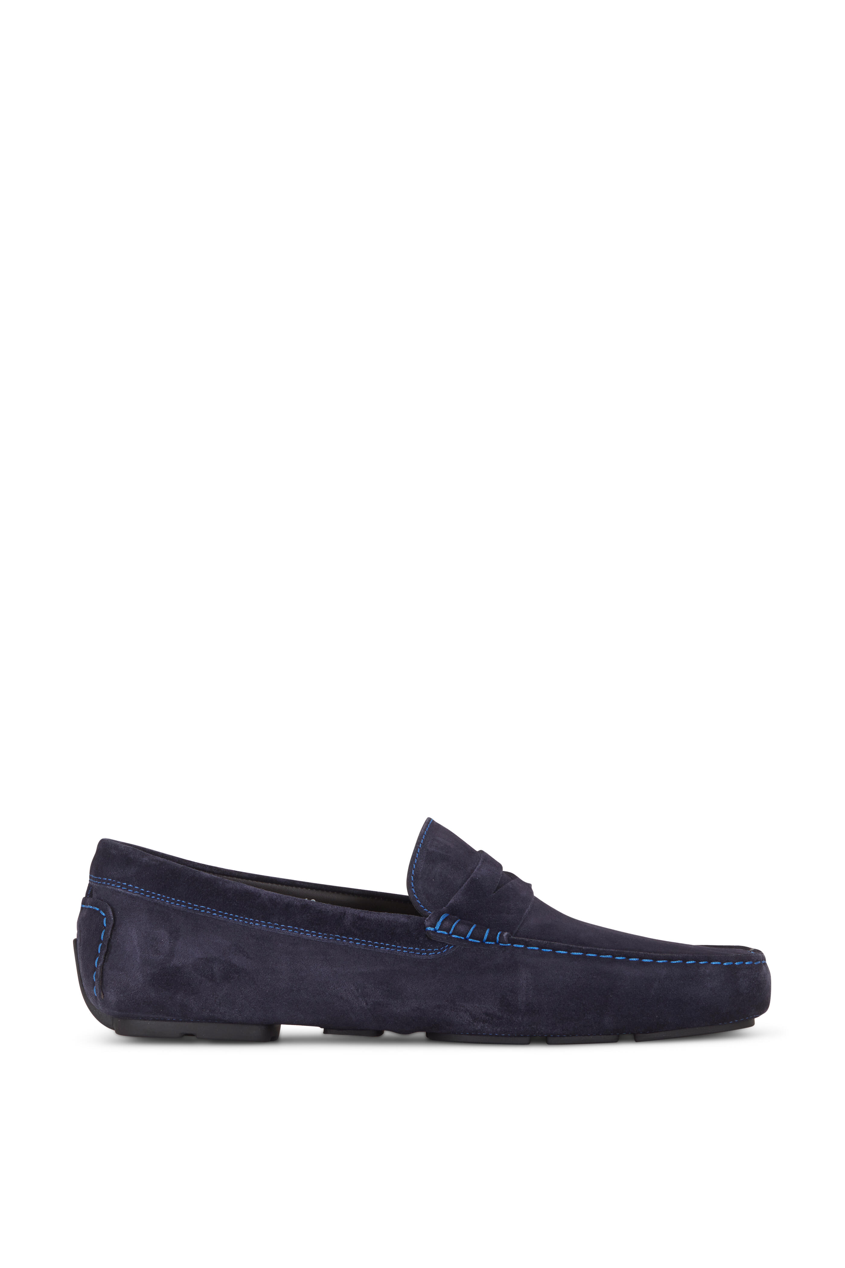 To Boot New York - Driver Blue Suede Loafer | Mitchell Stores