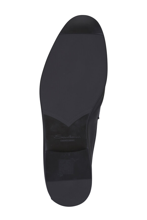 Santoni Carlos Black Leather Penny Loafer - view 4