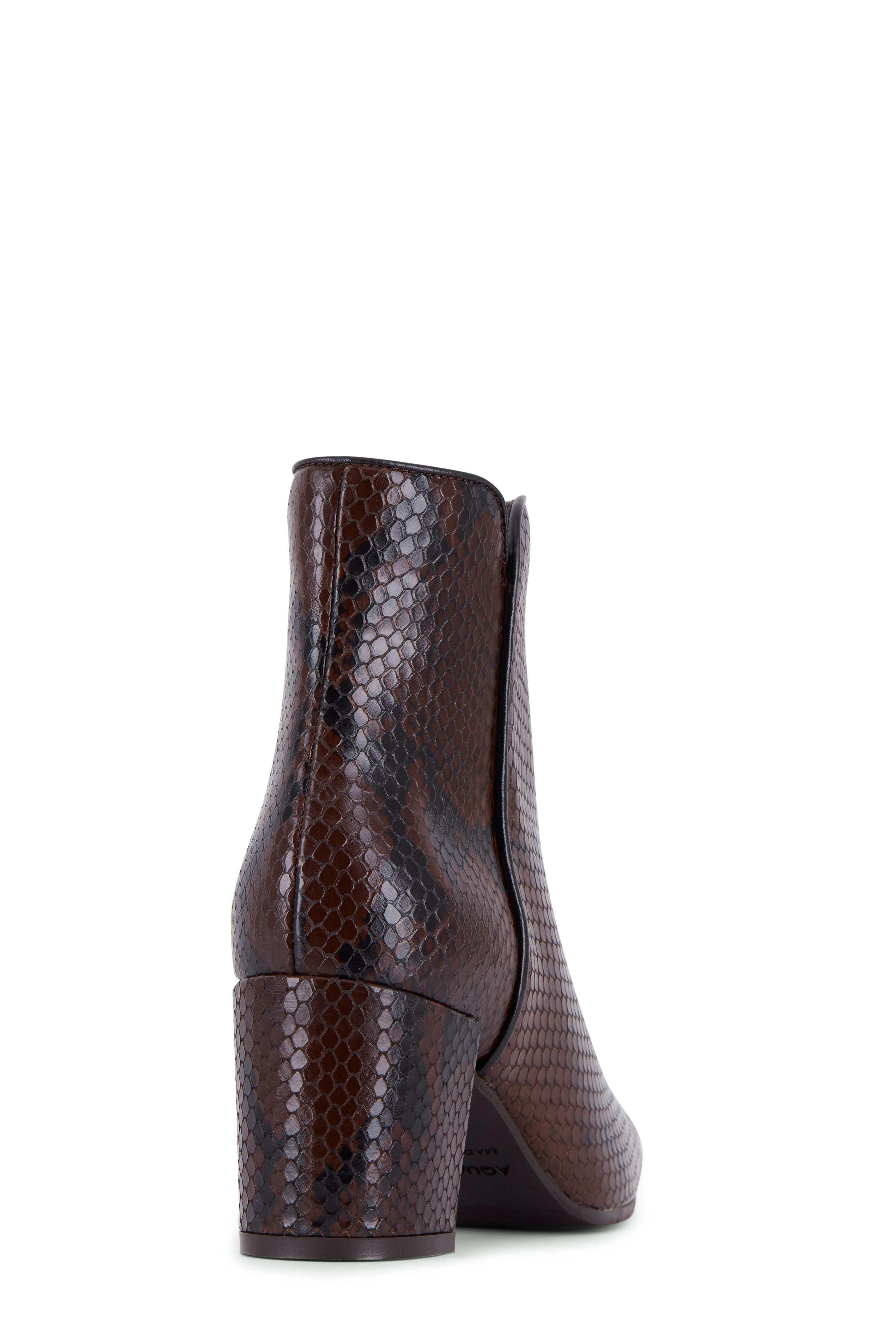 Aquatalia Dalia Chocolate Snake Print Leather Boot 70mm