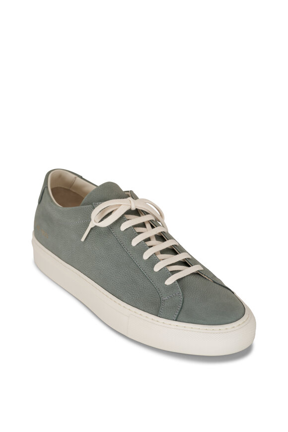 Common Projects Contast Achilles Sage Leather Low Top Sneaker  