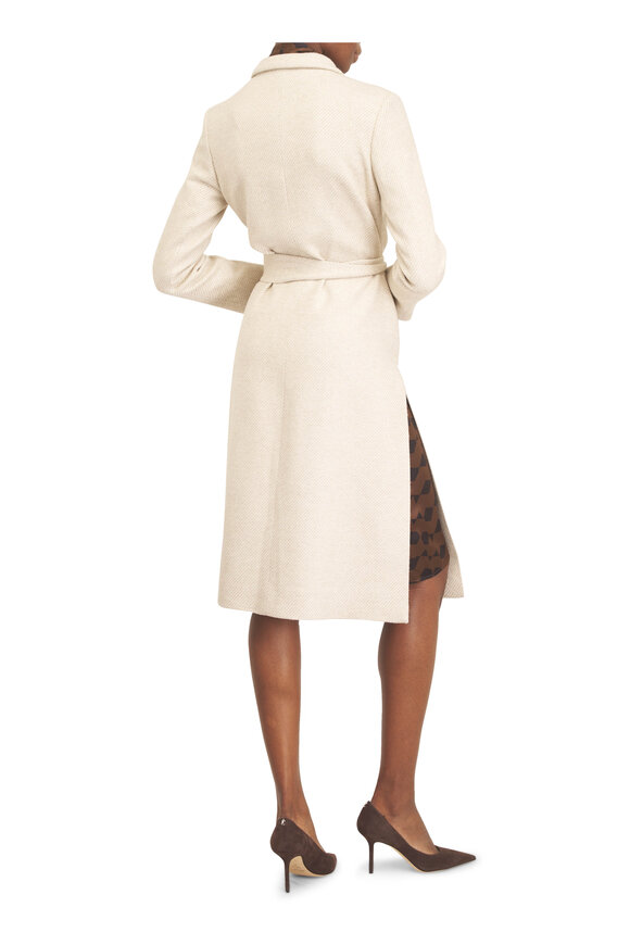 Kiton Black & Brown Print Long Sleeve Wrap Dress - view 3