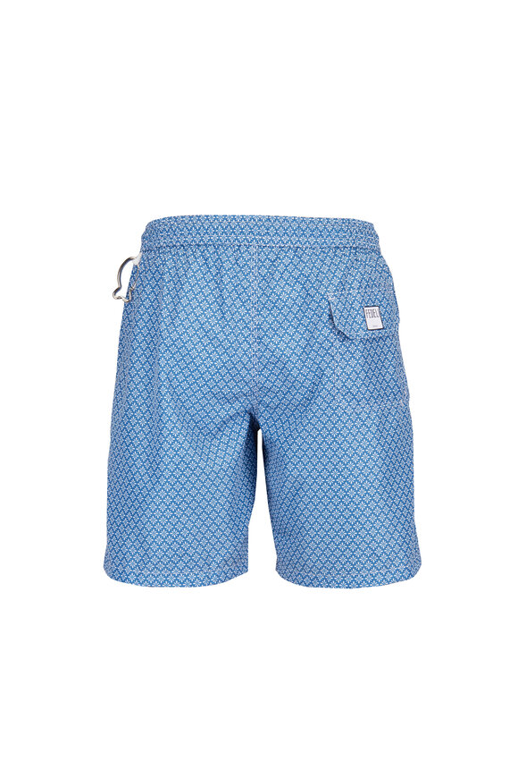 Fedeli Blue Positano Airstop Stampato Swim Trunks - view 2