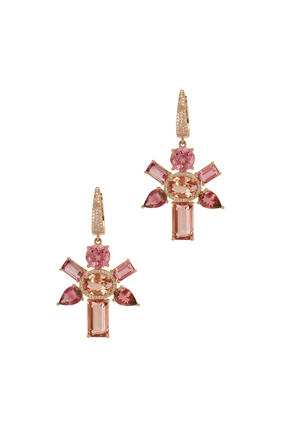 Kai Linz Tourmaline & Diamond Bloom Drop Earrings