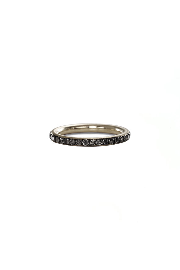Sylva & Cie Grey Diamond Tube Band Ring