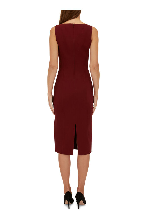 Michael Kors Collection - Burgundy Scoop Neck Sheath Dress