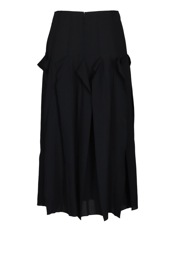 Lanvin Pleated Black Silk Skirt - view 2