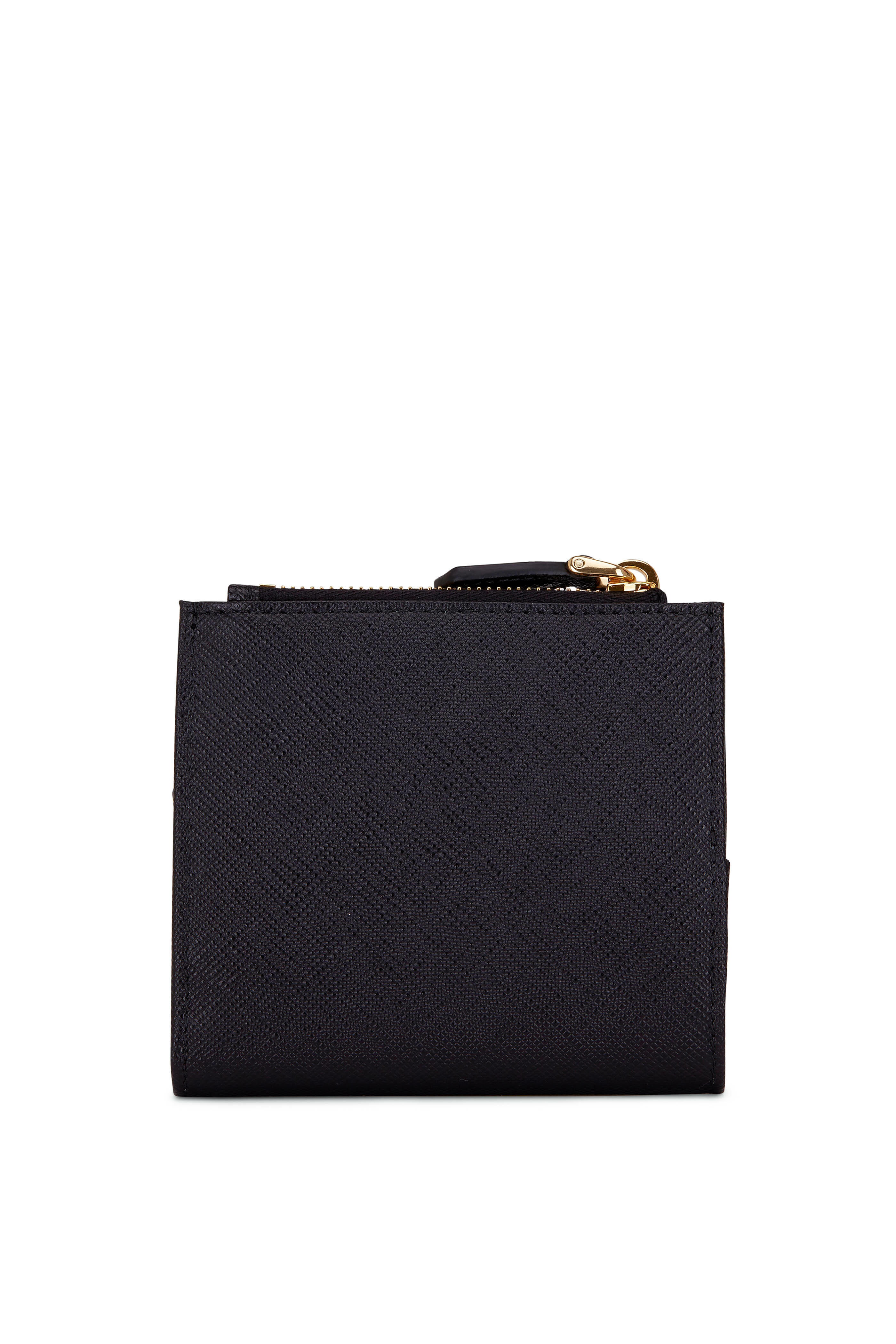 Prada - Black Leather Triangle Logo Wallet | Mitchell Stores