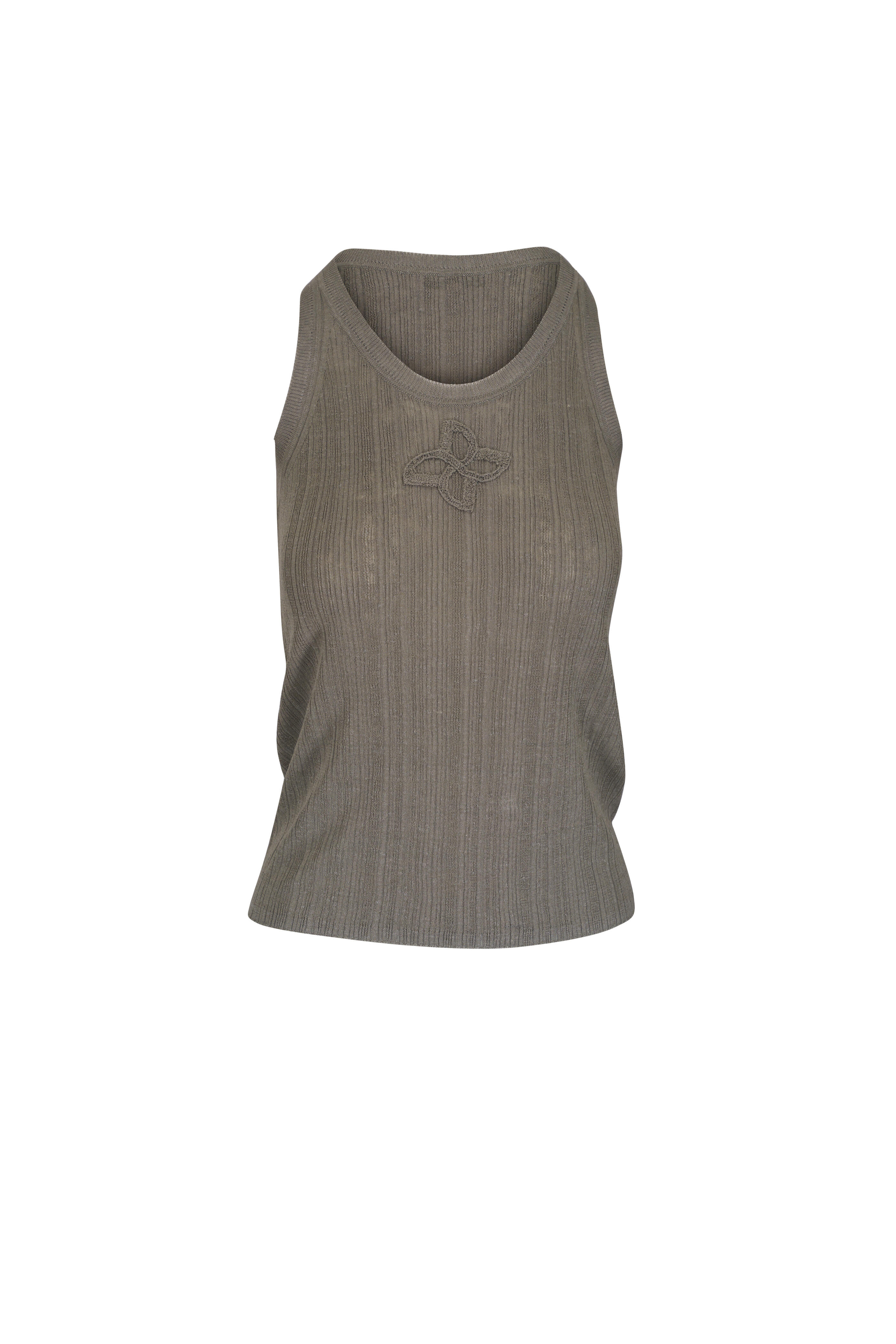Dorothee Schumacher - Summer Ease Olive Gray Ribbed Tank
