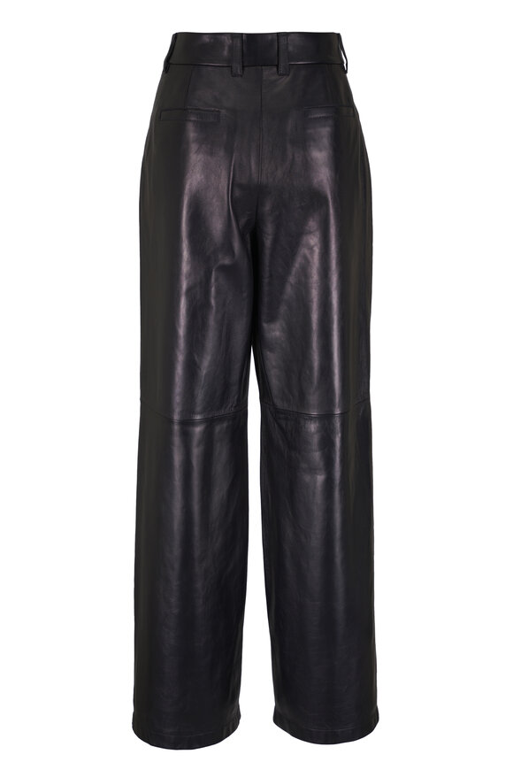 Lafayette 148 New York Sullivan Black Leather Pant - view 2