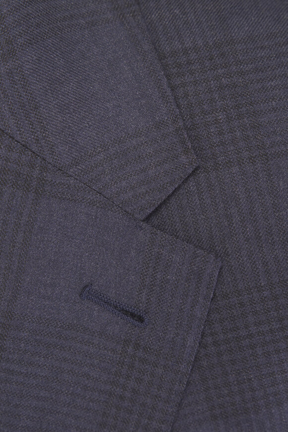 Zegna Navy Plaid Cashmere & Silk Sportcoat - view 3