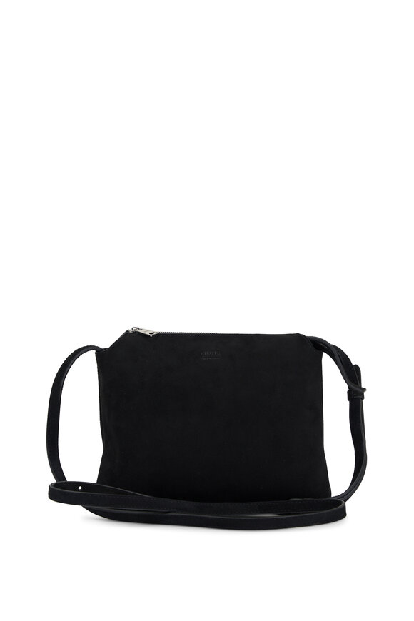 Khaite - Lina Black Suede Medium Crossbody Bag 