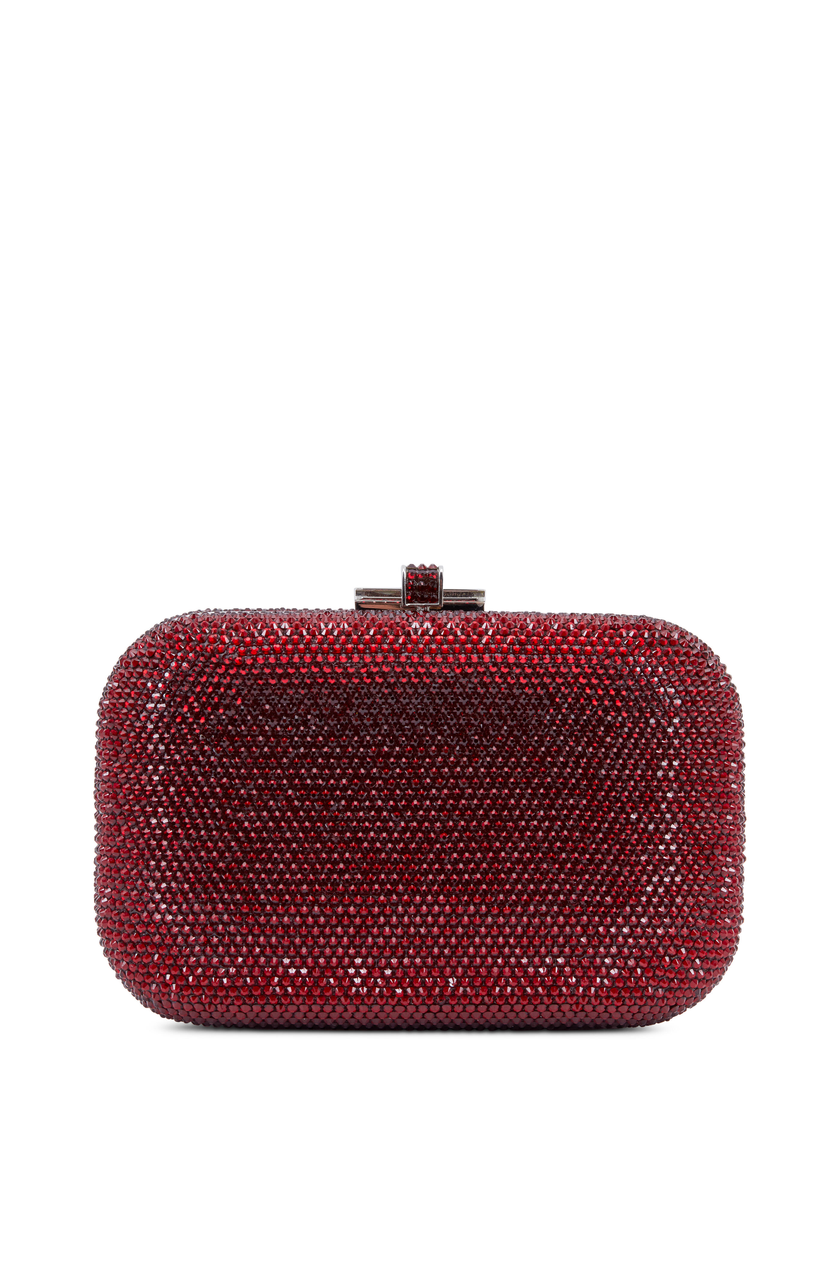 Judith Leiber Couture - Crimson Crystal Slide-Lock Minaudière