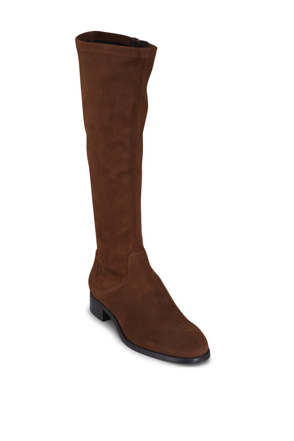 Aquatalia Sabrena Brown Stretch Suede Boot, 25mm