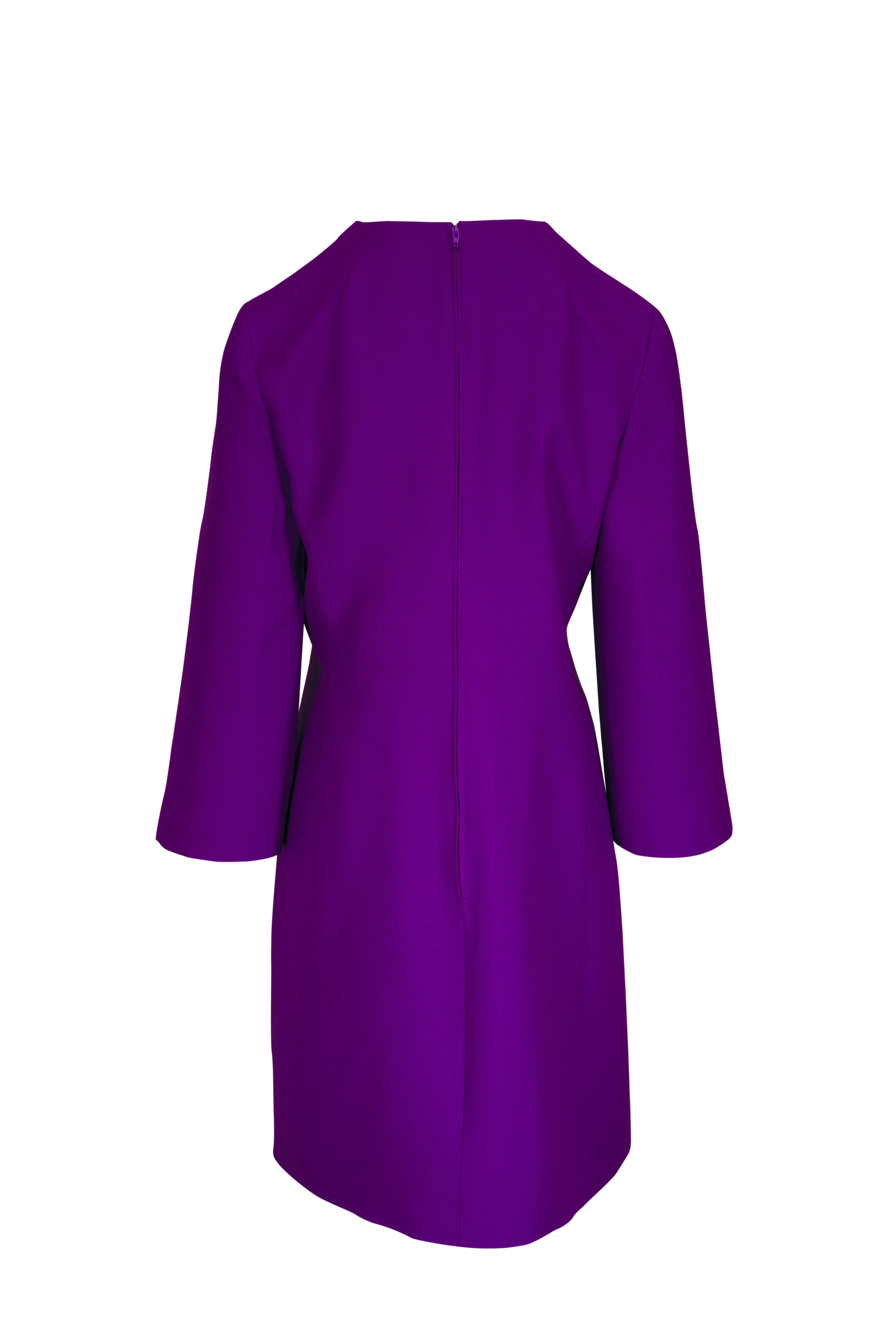 Valentino - Purple Bow Scalloped Mini Dress