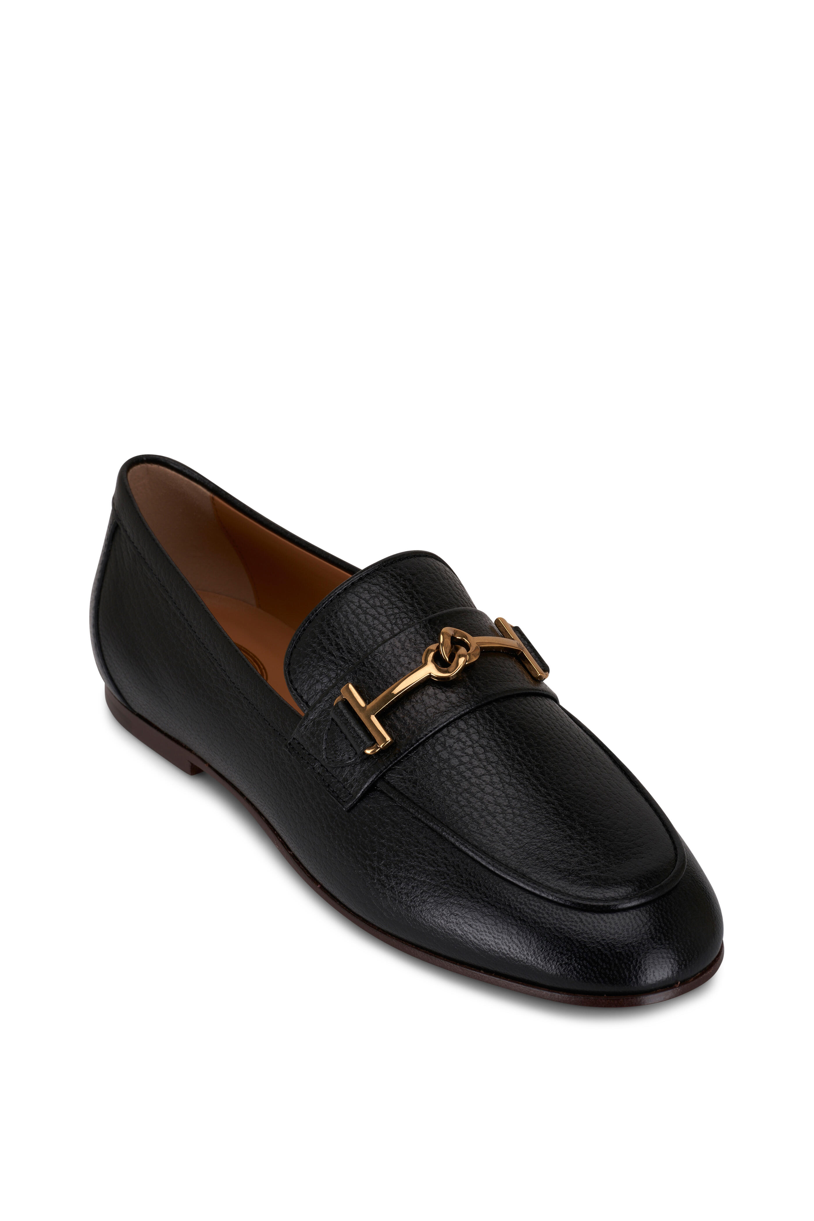Tod's - Kate Black Leather Chainlink Loafer
