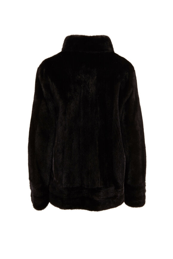 Oscar de la Renta Furs - Black Cropped Mink Jacket