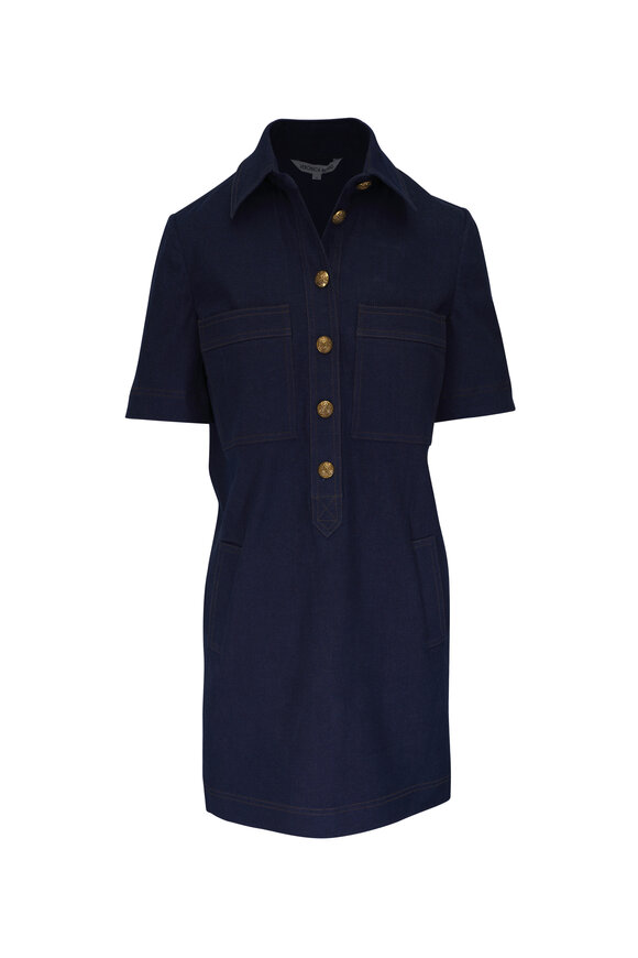 Veronica Beard - Koulis Midnight Wash Collared Dress