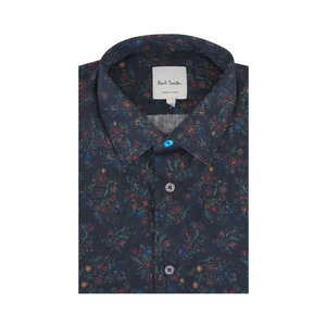 paul smith dress shirts PAUL SMITH White Slim-Fit Contrast-Cuff Cotton-Poplin Shirt for Men