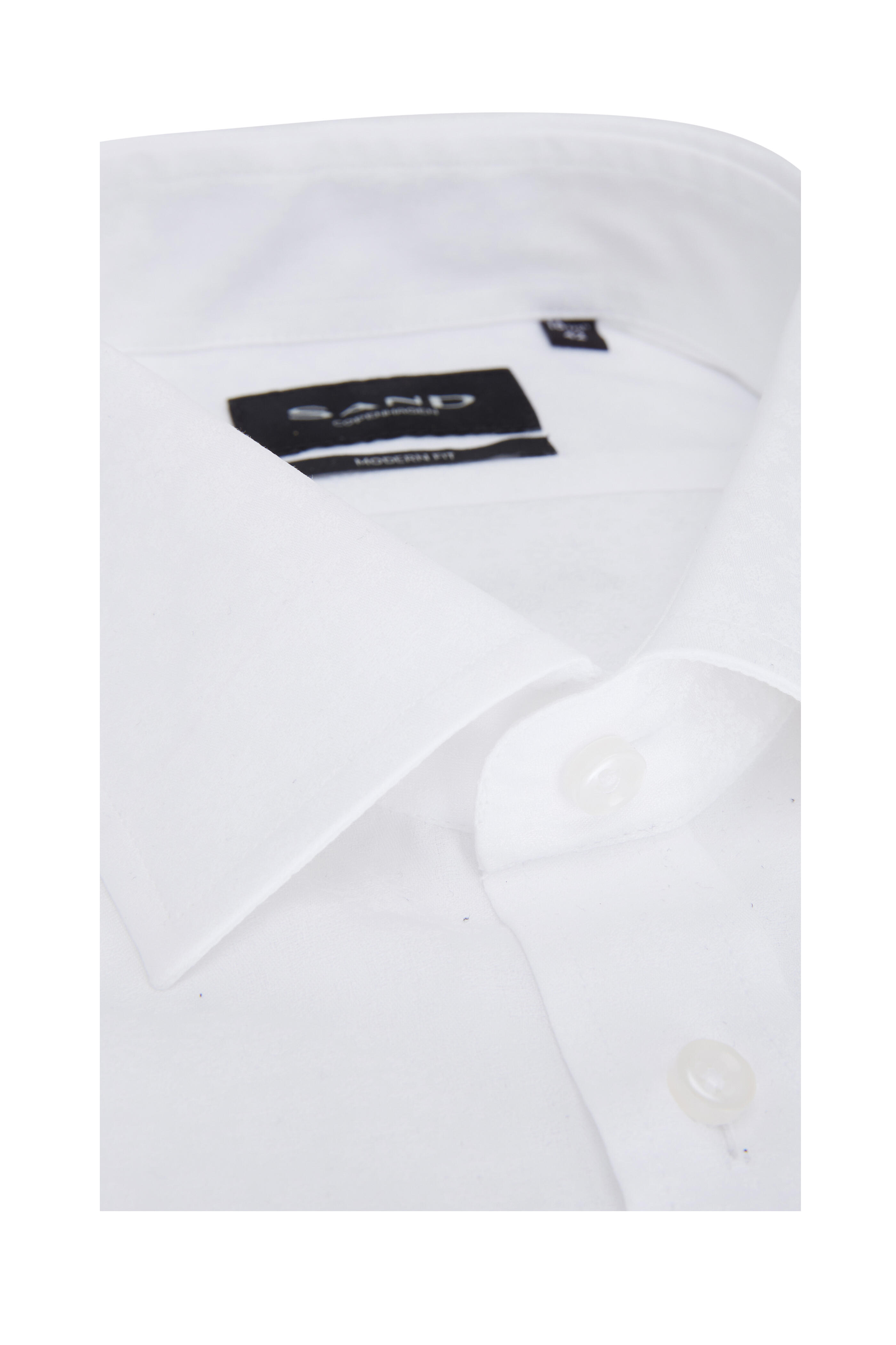 Sand - White Snowflake Patterned Modern Fit Sport Shirt