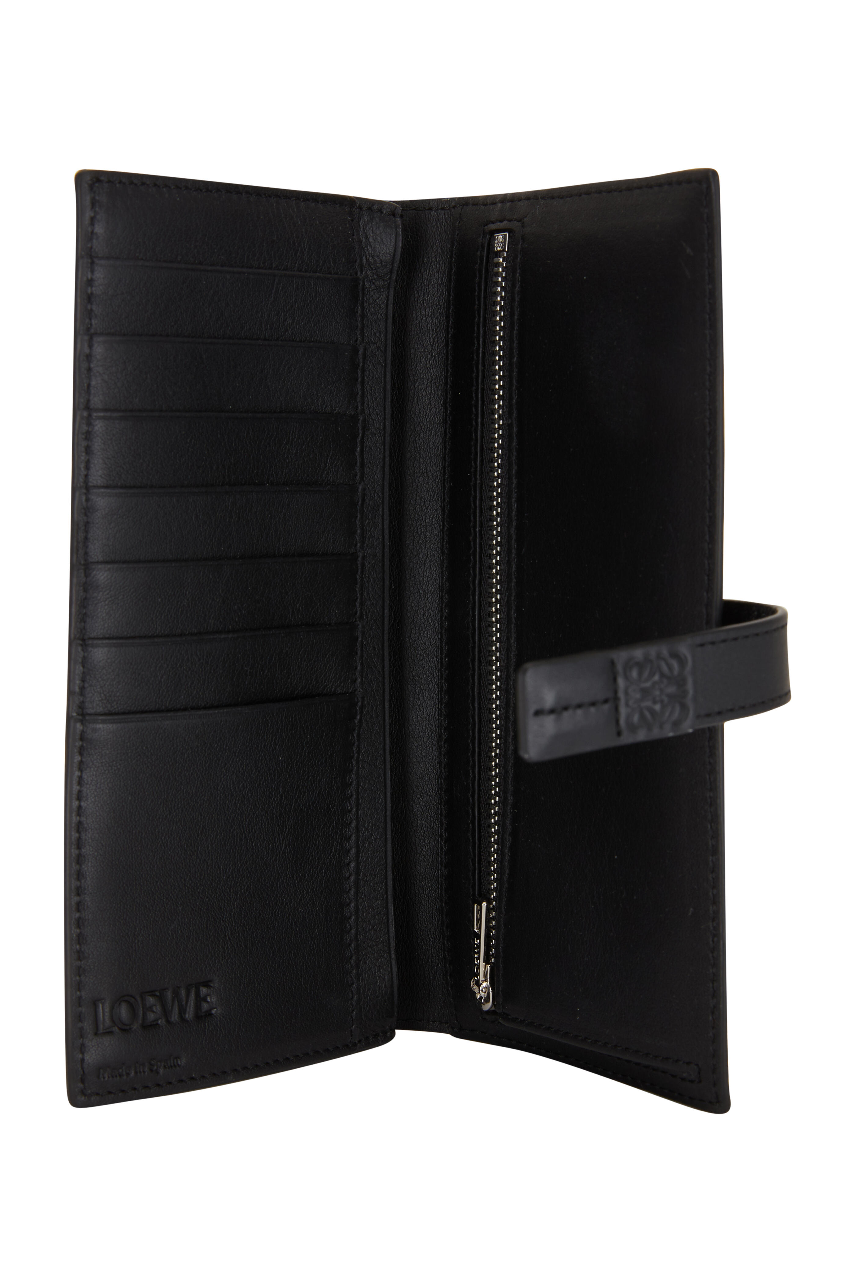 Loewe - Black Grained Leather Large Vertical Wallet