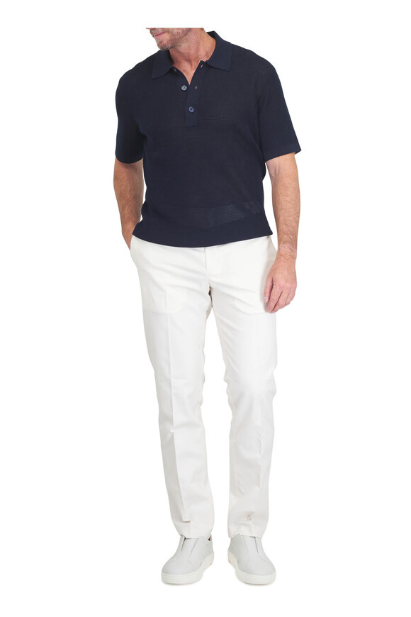 Orlebar Brown Keeling Night Iris Mercerised Cotton Knit Polo - view 2